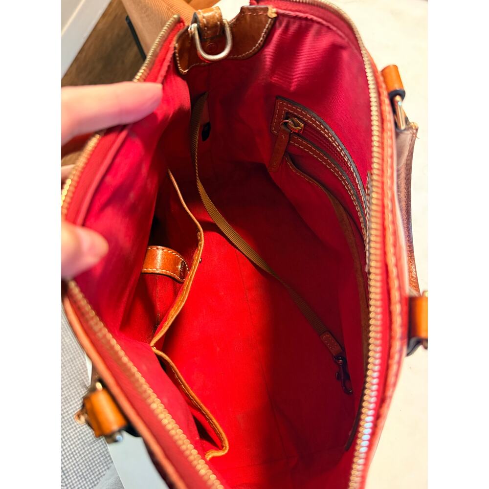 Dooney & Burke Exotic Croco Satchel Red Embossed Leather Handle Bag Purse $248 - Picture 9 of 9